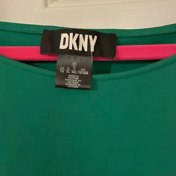 Chic Green DKNY Draped Dress - Picture 3 of 3